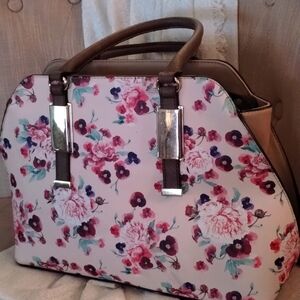 Floral faux leather bag